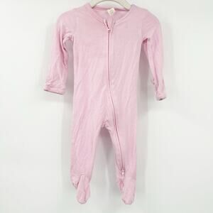 Kate Quinn Baby Girls Bamboo Zippered Footie One‎ Piece Sleepwear Size 3-6M Pink